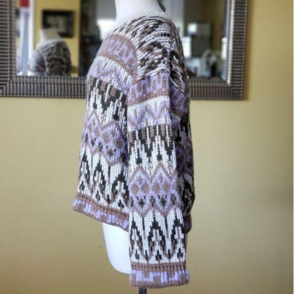 Anthropologie Fabiana Fair Isle Inspired Long Sleeve Sweater Warm Winter Medium - Picture 5 of 11